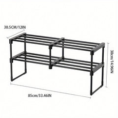 Metal 3-Layer Shoes Rack Standing Shoes Storage Shelf