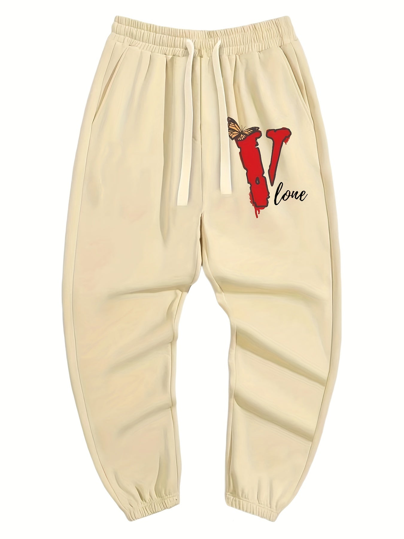 Butterfly V Print Men s Drawstring Sweatpants Pocket Casual Comfy Jogger Pants
