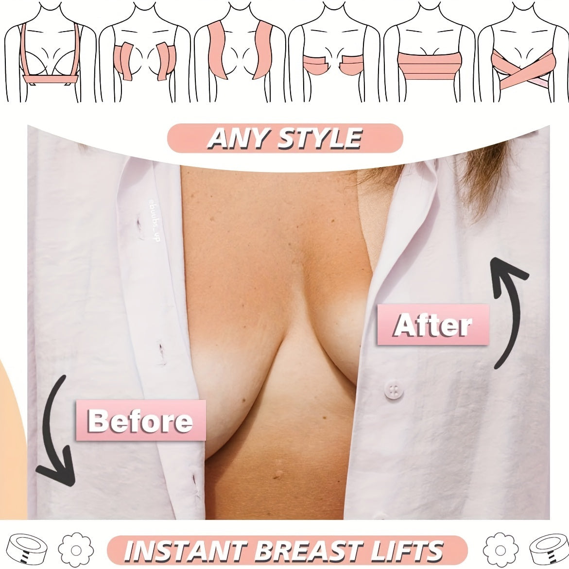 Women's Invisible Bra Nipple Cover Breast Lift Tape Push Up Strapless