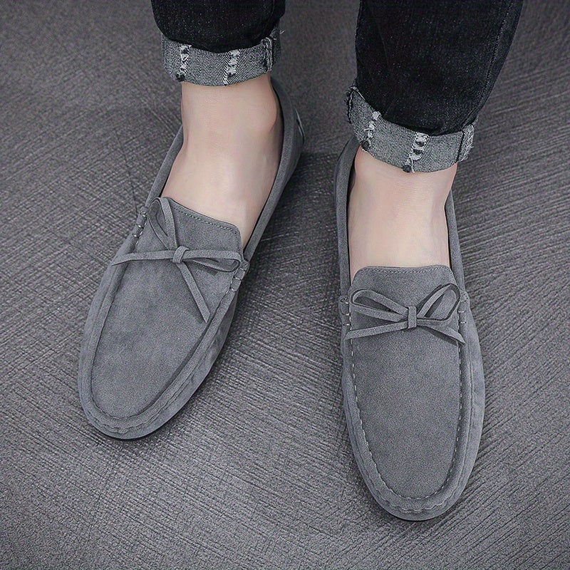 Men's Bowknot Loafer Shoes Non-slip Driving Moccasins