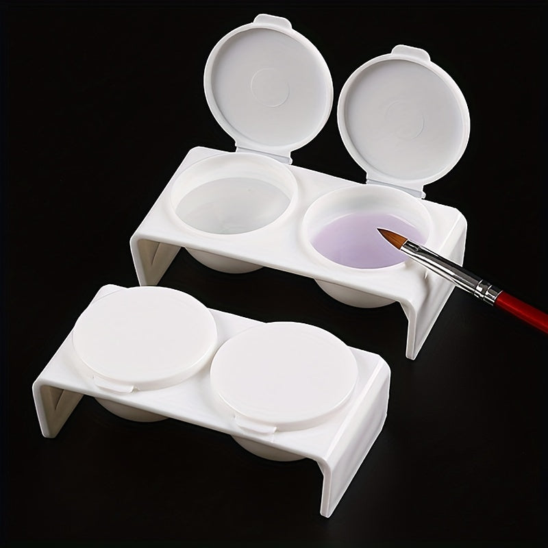 Double Cup Nail Art Bowl Soaking Dish Dappen Dish With Lids