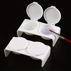 Double Cup Nail Art Bowl Soaking Dish Dappen Dish With Lids