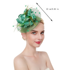 Vintage Bridal Mesh Hat with Feather Hair Ornament