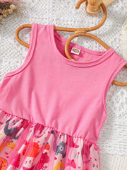 Girls Dinosaur Tulle Dress Party Princess Beach Holiday Outfit