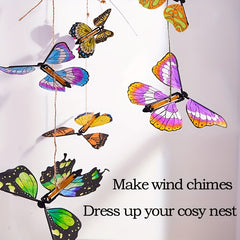 10pcs Magic Wind Up Flying Butterfly Toy Rubber Band Powered Surprise Gift