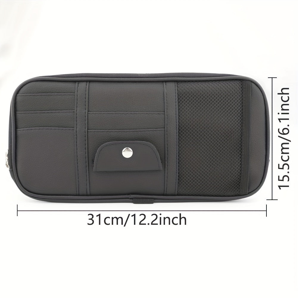 Car Sun Visor Organizer with Pocket Net Zippers