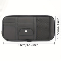 Car Sun Visor Organizer with Pocket Net Zippers
