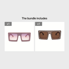Men's Oversized Sun Protection Sunglasses Square AC Glasses