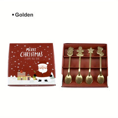 Christmas Spoon Set Stainless Steel Coffee Spoon Fruit Spoon Soup Spoon
