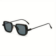 Men's Vintage Steampunk Polarized Metal Sunglasses Square Frame