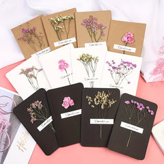 Dried Flower Greeting Cards - Anniversary Business Couple Student Message