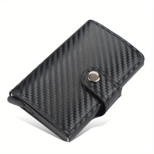 Men's Carbon Fiber Buckle Card Holder RFID Blocking