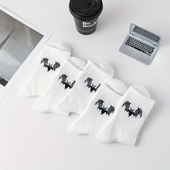 10 Pairs Bat Pattern Socks Women's Stockings