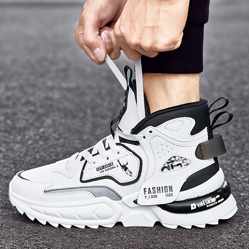 Men's Lightweight High Top Shoes Breathable Walking Sneakers