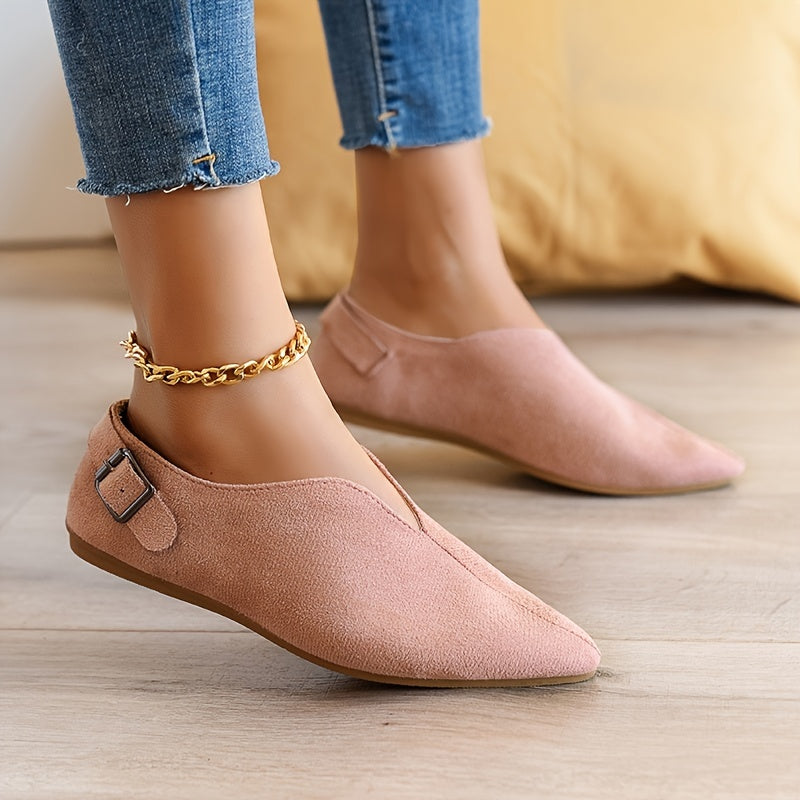Women's Suede Loafers Soft Pointed Flats
