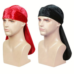 Men's Velvet Durag for 360 Waves + Long Tail