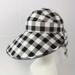 Plaid Pattern Visor Hat Wide Brim UV Protection Sun Hat