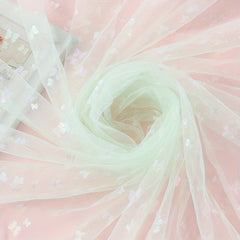 Colorful Butterfly Mesh Gauze Fabric Polyester Soft Swing Fabric