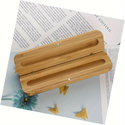 Bamboo Wood Pencil Case Office Pen Holder Stationary Ballpoint