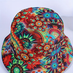 Unisex Green Sunshade Bucket Hat With Graffiti