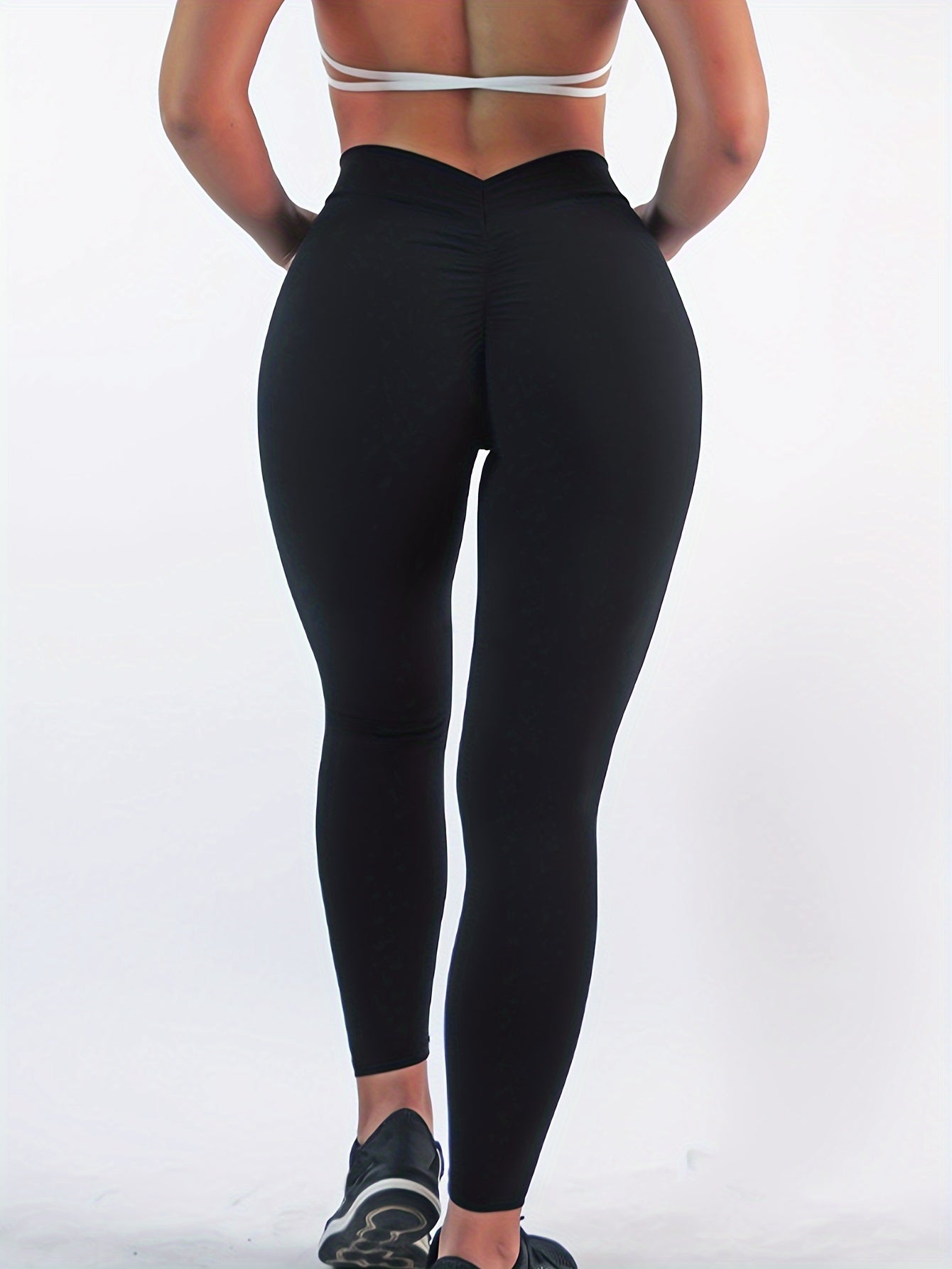 Cross Waist Leggings Yoga Gym Athletic Tight Pants