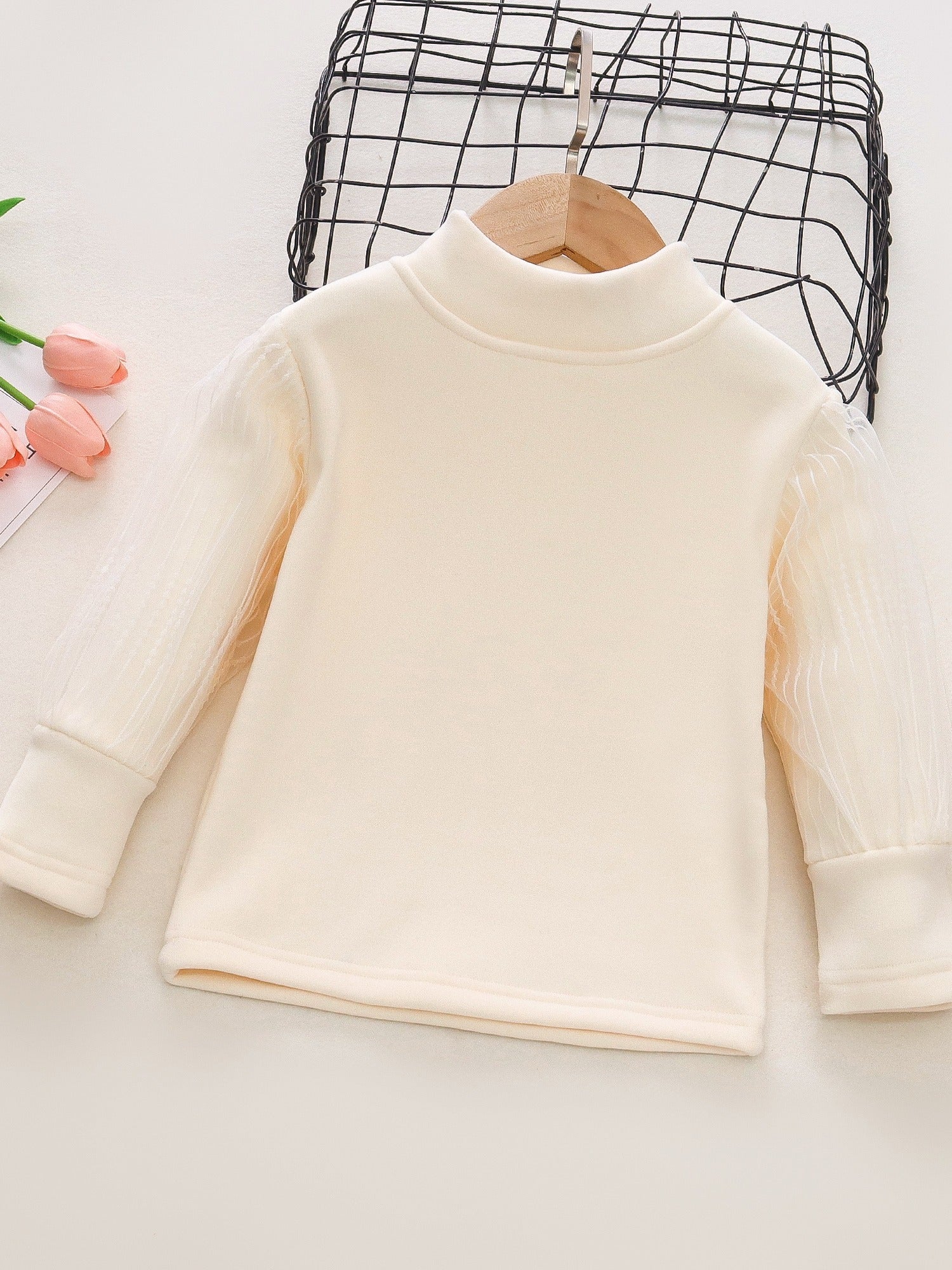 Girls' Solid Turtleneck Pullover Sweater