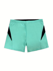 Men's Block Swim Trunks Vintage Style High Stretch Breathable Fabric