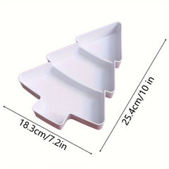 2pcs Christmas Tree Fruit Plate Divided Storage Tray