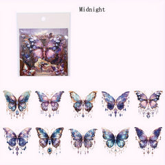 20Sheets Butterfly Crystal Flash Sticker Pack Retro Gorgeous Diary Decoration