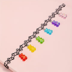 Girls 6 Bear Pendant Necklace Gift For Children Kids Accessories