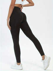 High Waist Yoga Pants w/ Pocket High Stretch Sports Leggings