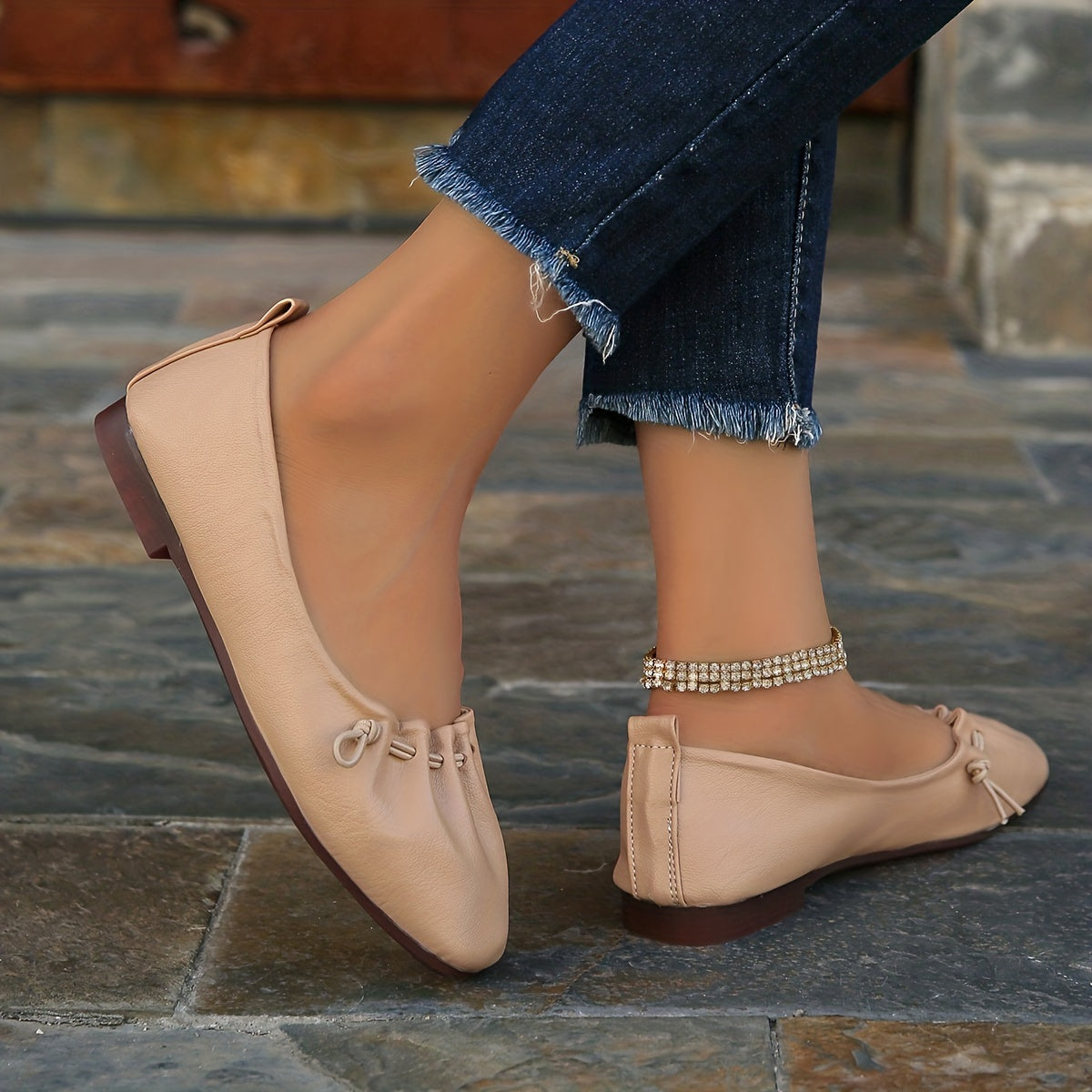 Women's Square Toe Flat Shoes Soft Sole Casual Ballet Flats
