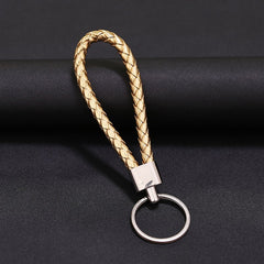 Handcrafted Faux Leather Rope Keychain