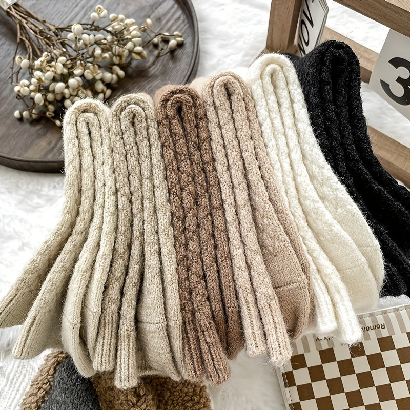 6 Pairs Argyle Pattern Socks Women's Mid Tube Stockings