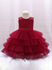 Kids Fairy Sleeveless Mesh Fluffy Dress