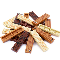12 Wood Grain Building Blocks 1x4 ABS Bricks Table Chair Stair Decor Toy Set