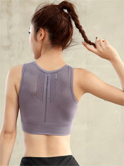 Breathable Sports Bra Beauty Back Wirefree Shockproof Running Bra