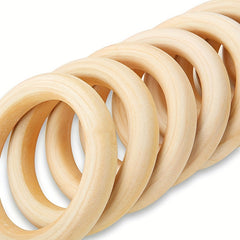 10pcs 90mm Natural Wood Rings Smooth Wooden Circles DIY Crafting