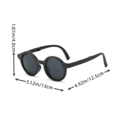 Girls Foldable Round Frame Sunglasses For Kids