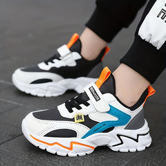 Kids Block Hook And Loop Sneakers with Letters Decoration