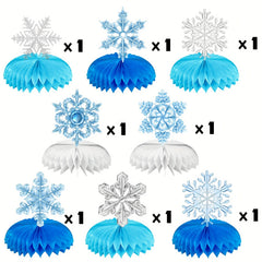 Snowflake Birthday Tabletop Decoration Honeycomb Set