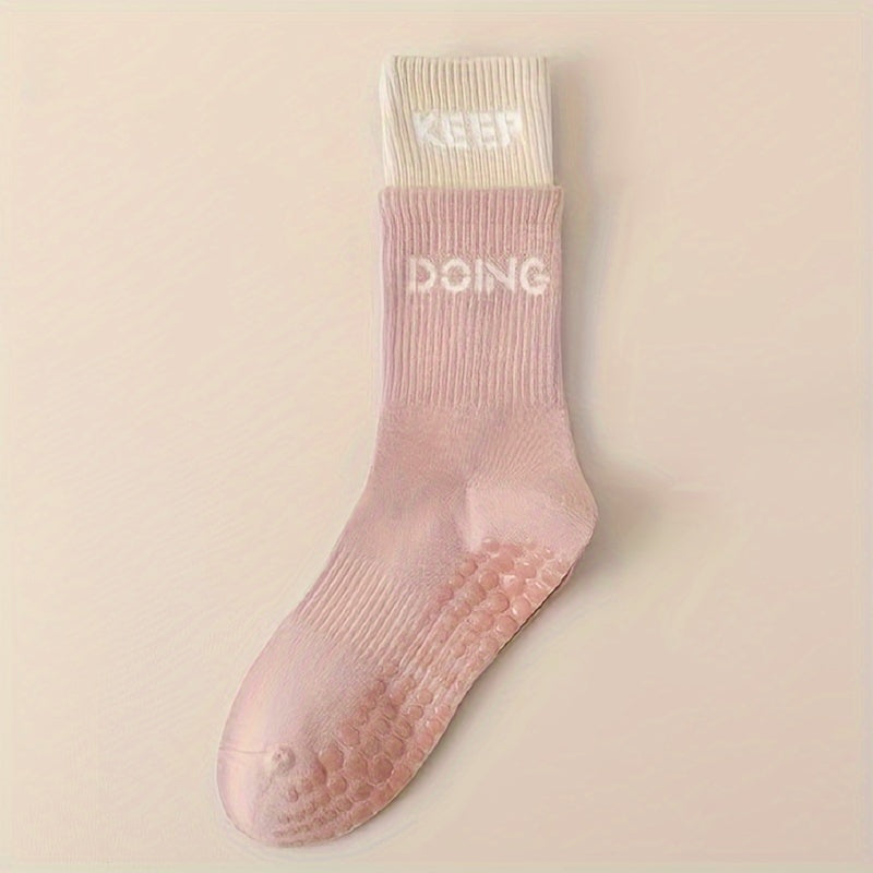 2 in 1 Non-slip Mid Calf Socks for Outdoor Yoga