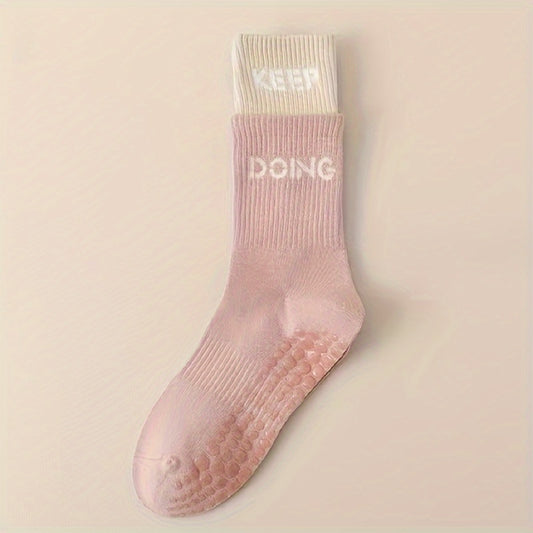2 in 1 Non-slip Mid Calf Socks for Outdoor Yoga