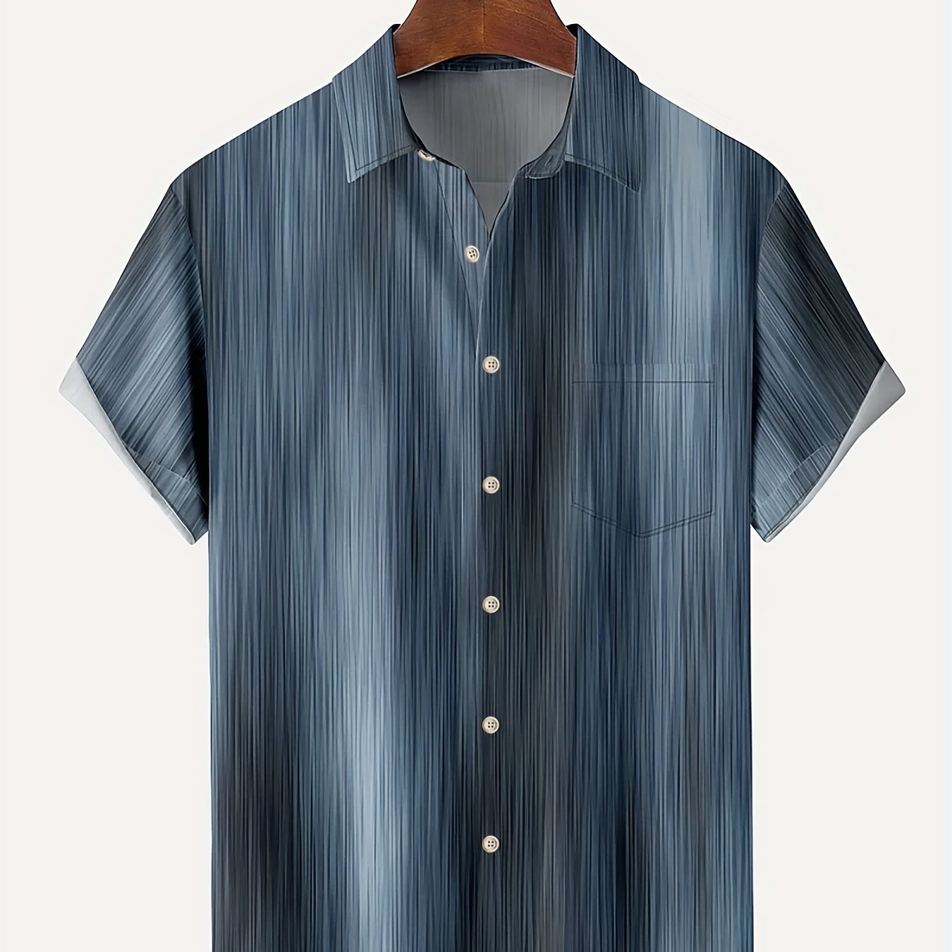 Vintage Gradient Stripe Print Shirt for Men