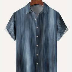 Vintage Gradient Stripe Print Shirt for Men