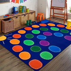 Elementary Children's Classroom Seating Rug Machine Washable Area Rug