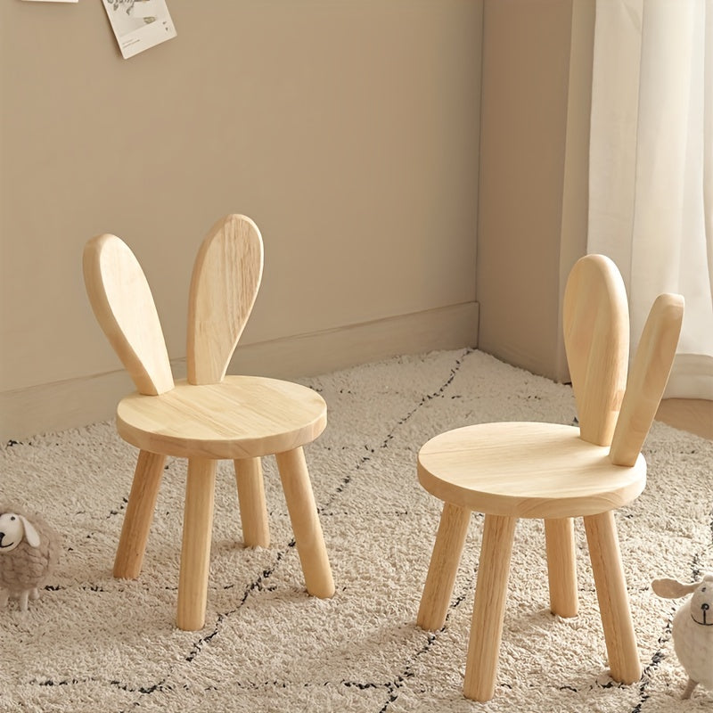 Wooden Rabbit Ears Small Stool Shoe Changing Stool