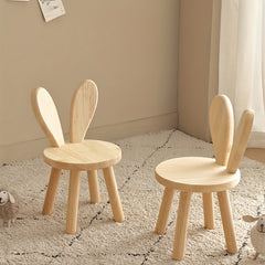 Wooden Rabbit Ears Small Stool Shoe Changing Stool