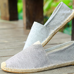 Breathable Espadrille Flat Shoes Closed Toe Canvas Shoes Women's