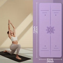 Non-slip Soft Fitness Mat for Yoga with Body Guide Line